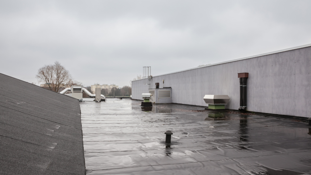 rain on a flat roof