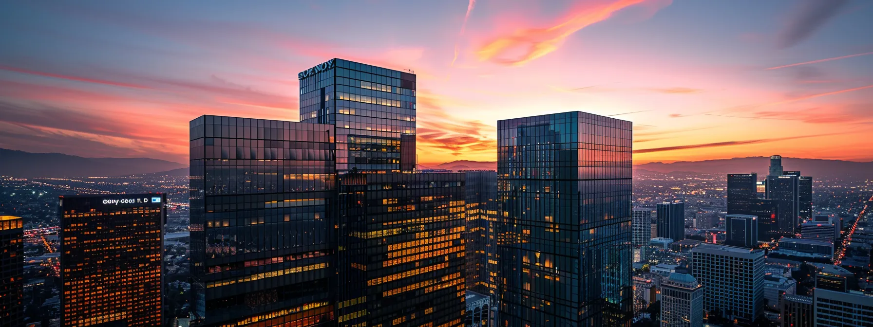 a sleek, modern commercial building in los angeles with a durable roofing system that balances cost and sustainability.